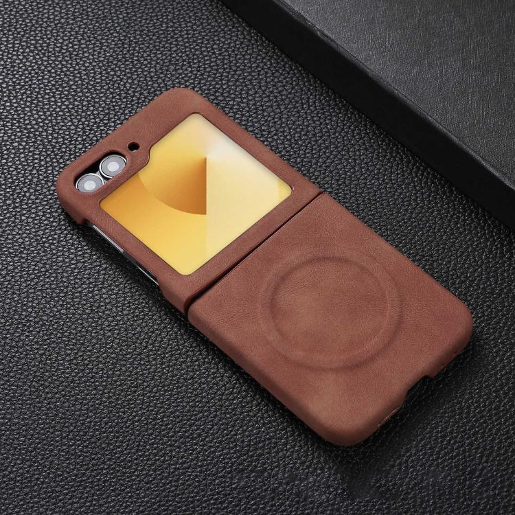 For Samsung Galaxy Z Flip7 FE / Flip6 Skin Feel Sheepskin MagSafe Magnetic Phone Case