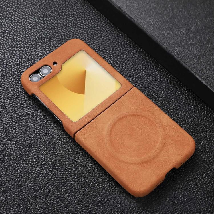 For Samsung Galaxy Z Flip7 FE / Flip6 Skin Feel Sheepskin MagSafe Magnetic Phone Case