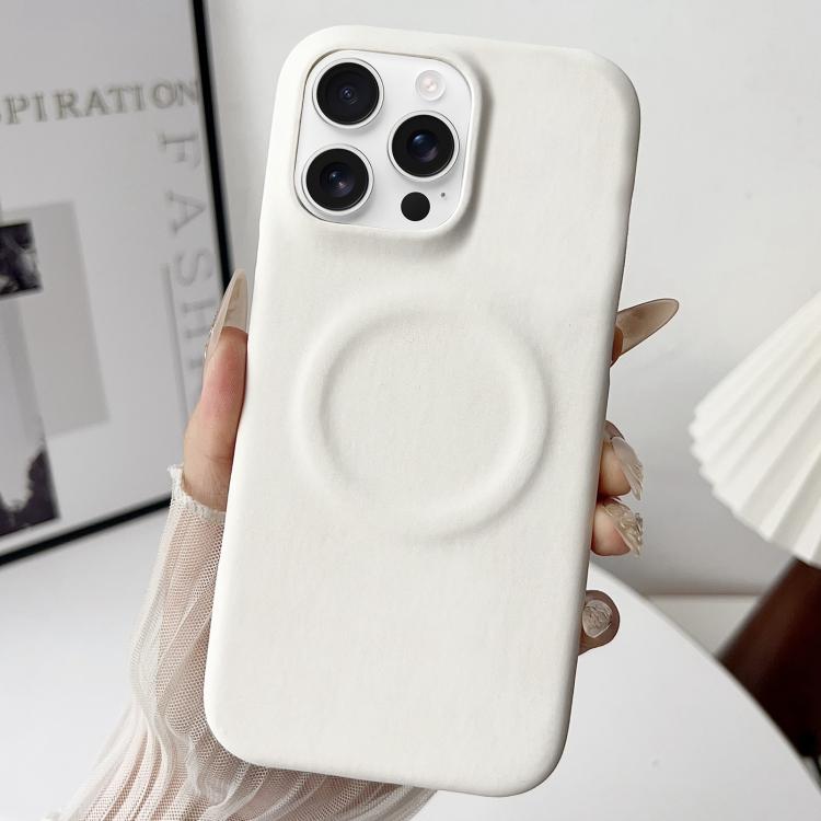 For iPhone 16 Pro Max Skin Feel Sheepskin MagSafe Magnetic Phone Case