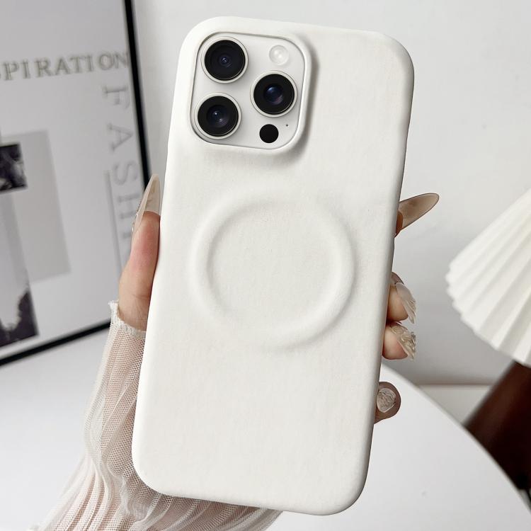 For iPhone 15 Pro Max Skin Feel Sheepskin MagSafe Magnetic Phone Case