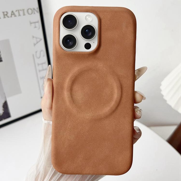 For iPhone 15 Pro Skin Feel Sheepskin MagSafe Magnetic Phone Case