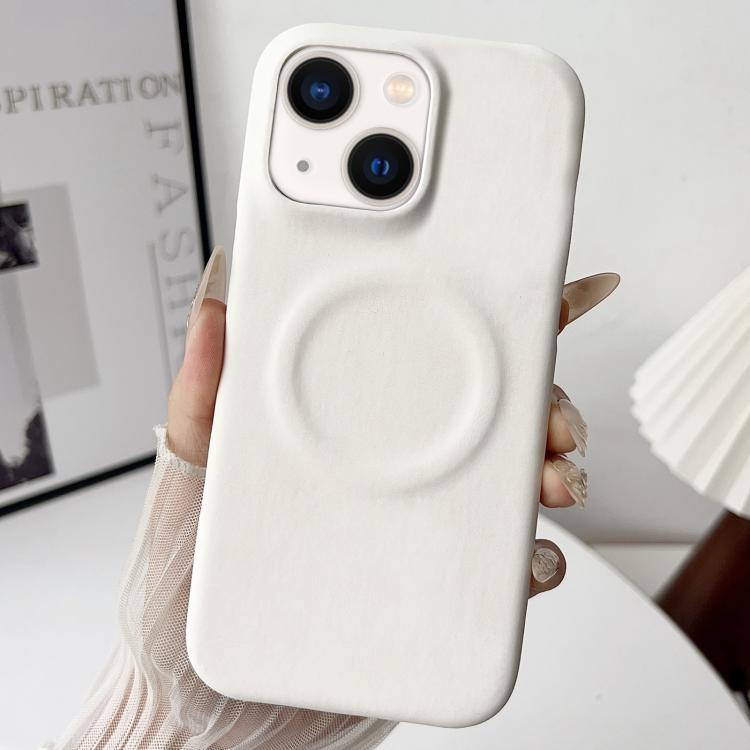 For iPhone 15 Skin Feel Sheepskin MagSafe Magnetic Phone Case