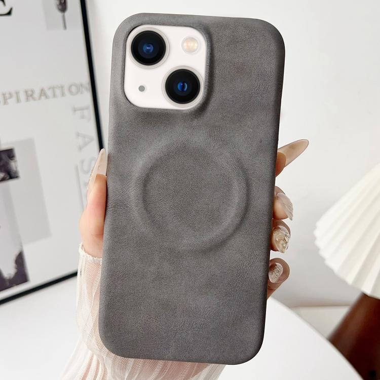 For iPhone 13 Skin Feel Sheepskin MagSafe Magnetic Phone Case