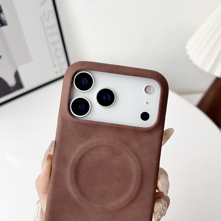 For iPhone 16 Plus Skin Feel Sheepskin MagSafe Magnetic Phone Case