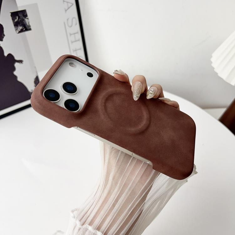 For iPhone 15 Plus Skin Feel Sheepskin MagSafe Magnetic Phone Case