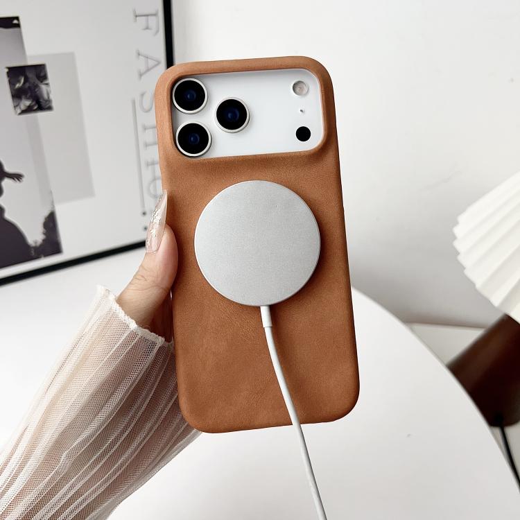 For iPhone 16 Plus Skin Feel Sheepskin MagSafe Magnetic Phone Case