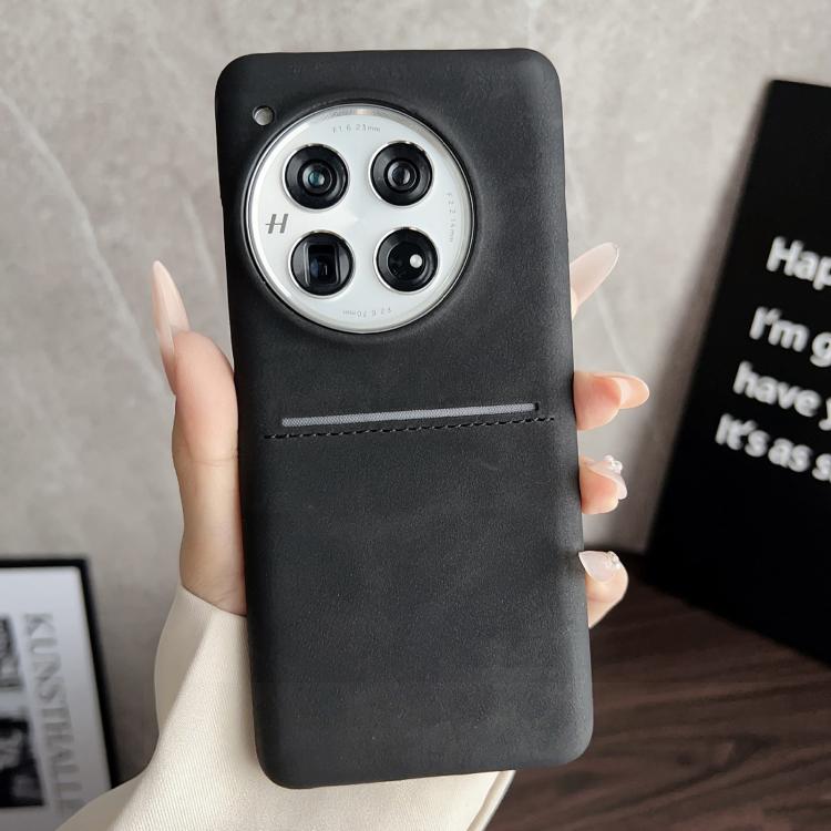 For OnePlus 12 Skin Feel Sheepskin Card Slot Phone Case