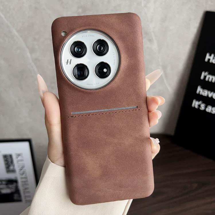 For OnePlus 12 Skin Feel Sheepskin Card Slot Phone Case