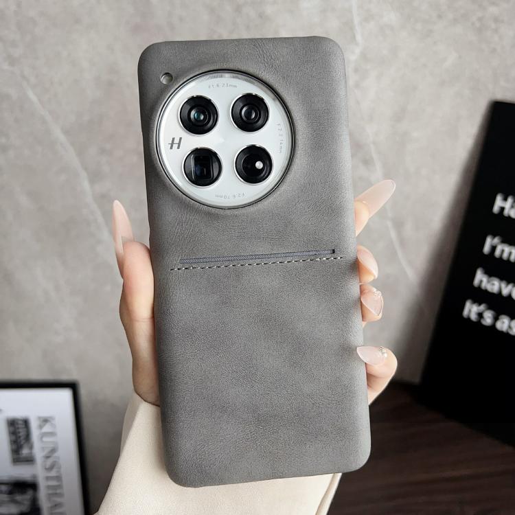 For OnePlus 12 Skin Feel Sheepskin Card Slot Phone Case