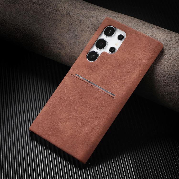 For Samsung Galaxy S23 UItra 5G Skin Feel Sheepskin Card Slot Phone Case