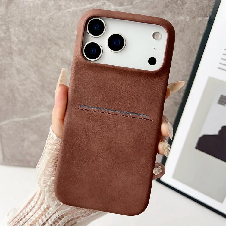 For iPhone 17 Pro Skin Feel Sheepskin Card Slot Phone Case