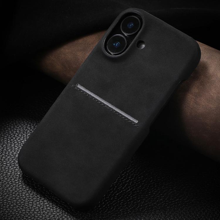 For iPhone 17 Skin Feel Sheepskin Card Slot Phone Case