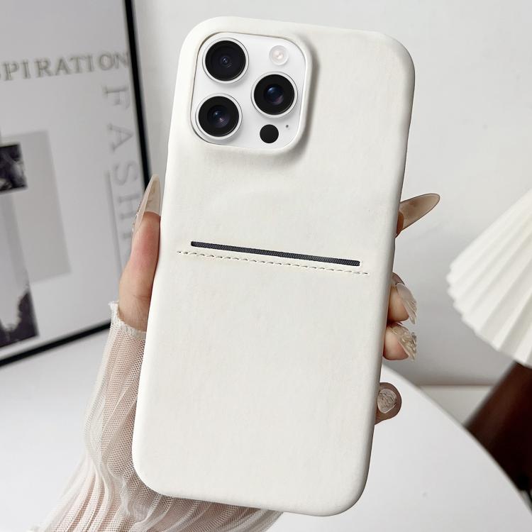 For iPhone 16 Pro Max Skin Feel Sheepskin Card Slot Phone Case
