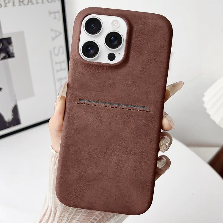 For iPhone 16 Pro Skin Feel Sheepskin Card Slot Phone Case
