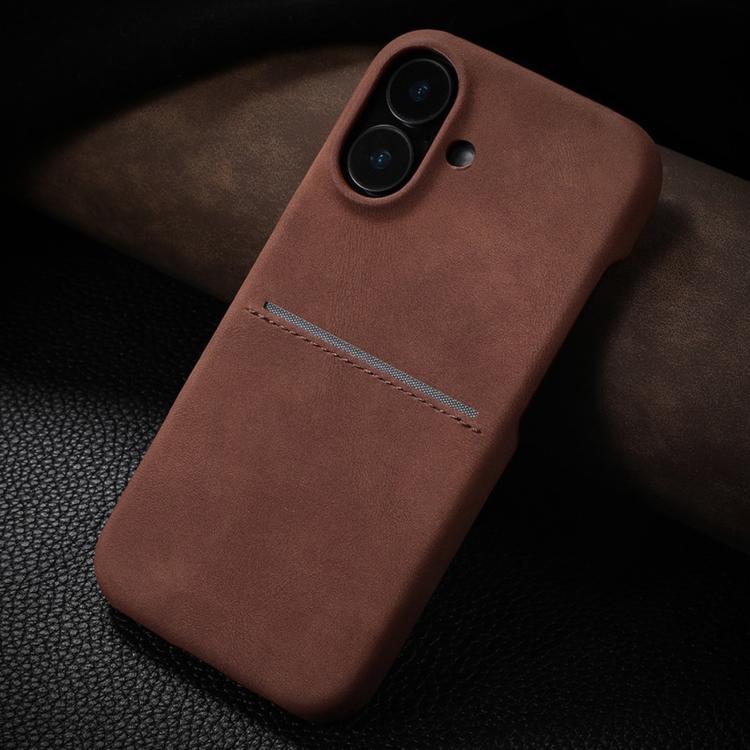 For iPhone 16 Plus Skin Feel Sheepskin Card Slot Phone Case