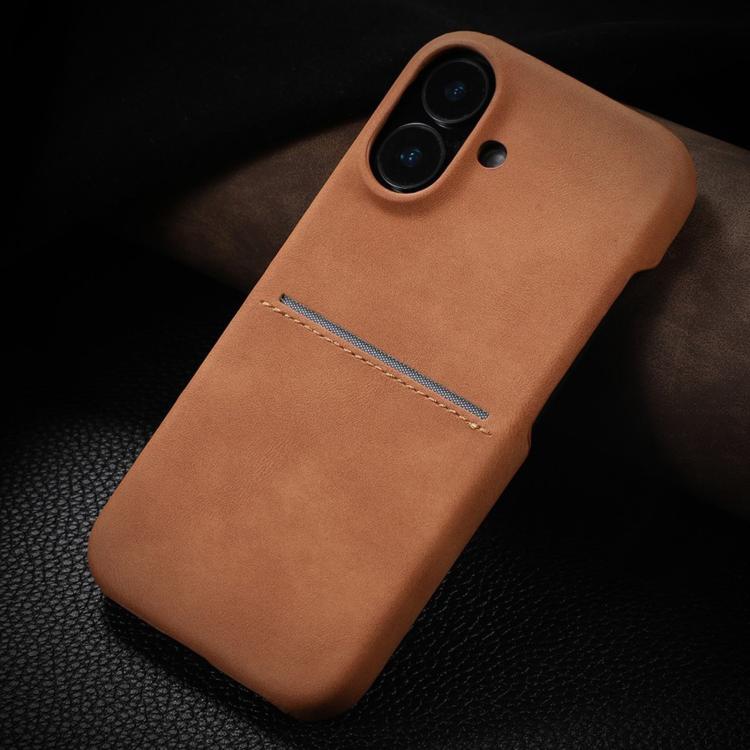 For iPhone 16 Plus Skin Feel Sheepskin Card Slot Phone Case