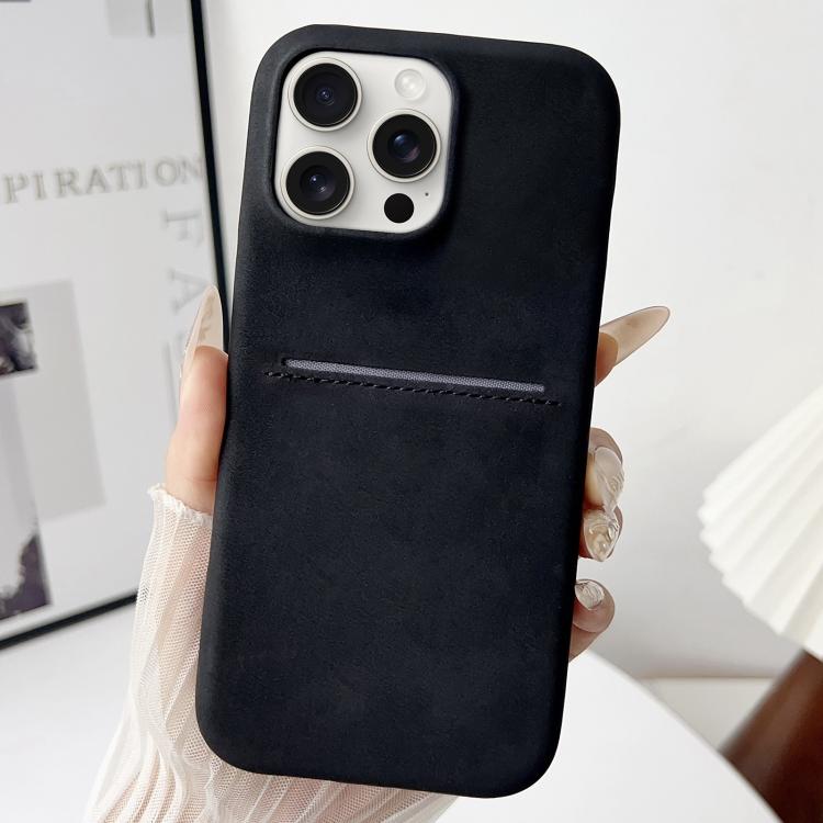 For iPhone 15 Pro Max Skin Feel Sheepskin Card Slot Phone Case