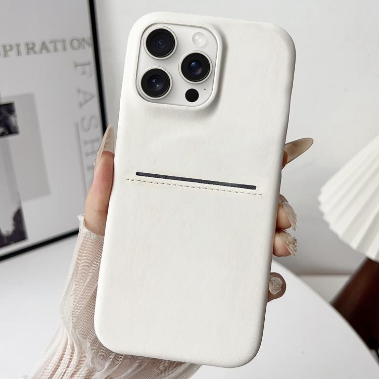 For iPhone 15 Pro Max Skin Feel Sheepskin Card Slot Phone Case