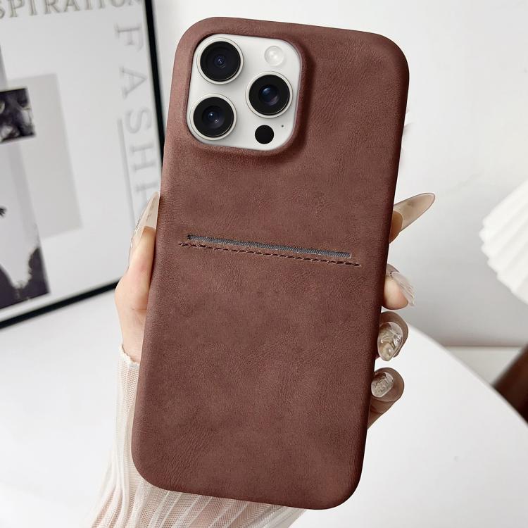 For iPhone 15 Pro Max Skin Feel Sheepskin Card Slot Phone Case
