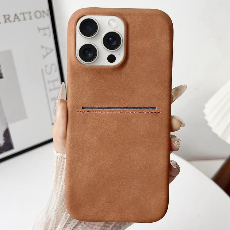 For iPhone 15 Pro Skin Feel Sheepskin Card Slot Phone Case