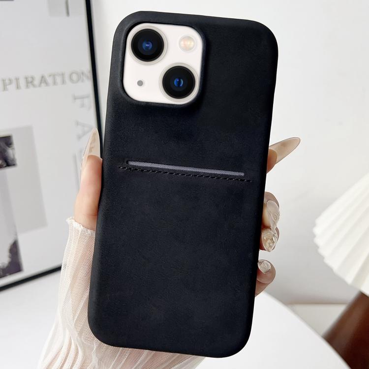 For iPhone 15 Plus Skin Feel Sheepskin Card Slot Phone Case
