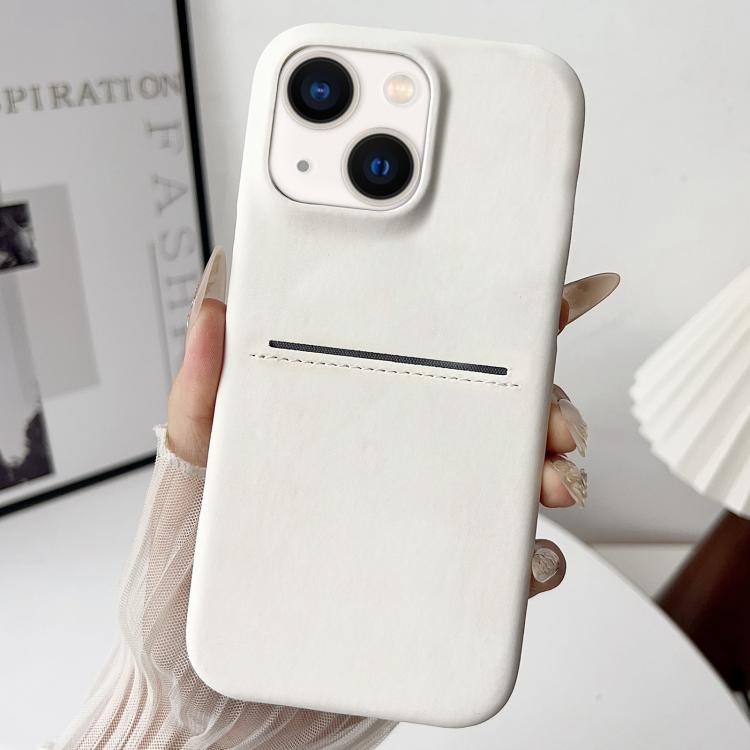 For iPhone 15 Skin Feel Sheepskin Card Slot Phone Case