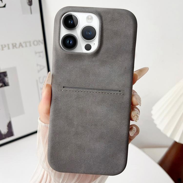 For iPhone 13 Pro Max Skin Feel Sheepskin Card Slot Phone Case
