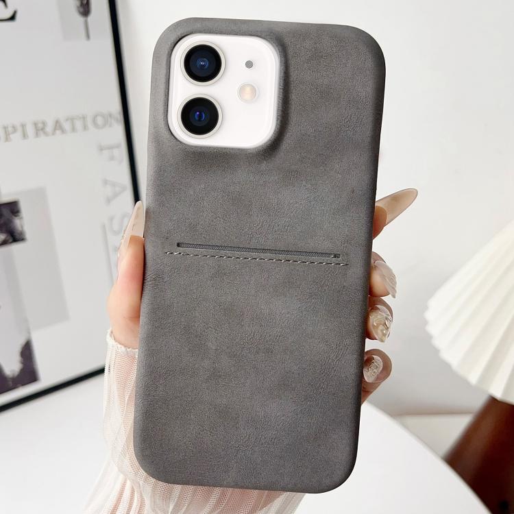 For iPhone 12 / 12 Pro Skin Feel Sheepskin Card Slot Phone Case