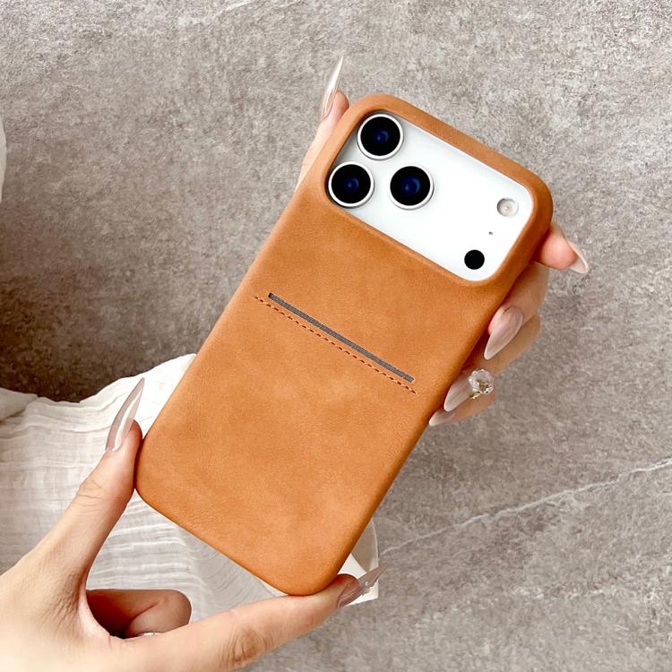 For iPhone 16 Skin Feel Sheepskin Card Slot Phone Case