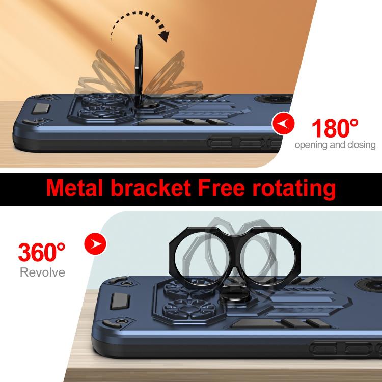 For iPhone 16 Plus Double-Ring Holder PC Hybrid TPU Phone Case