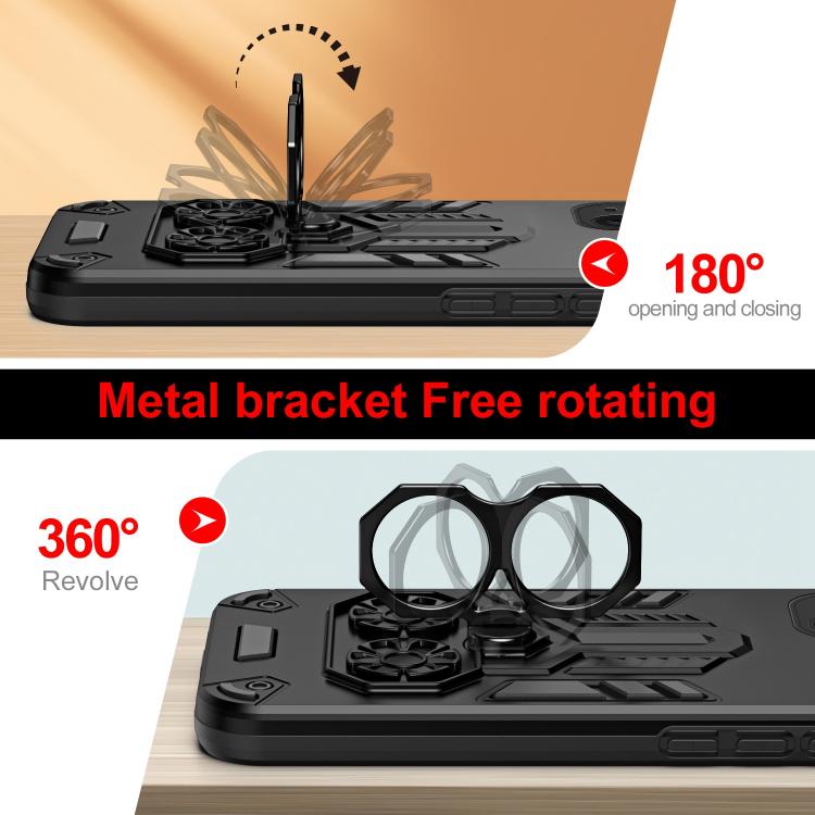 For iPhone 15 Plus Double-Ring Holder PC Hybrid TPU Phone Case