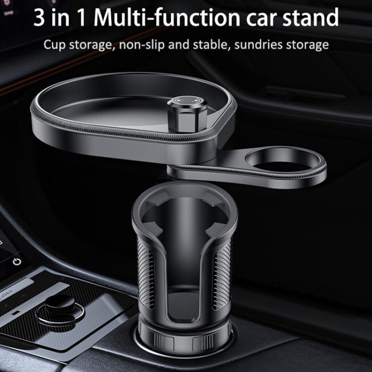 Yesido C180 3 in 1 Car Multi-function Tray Water Cup Holder - Black