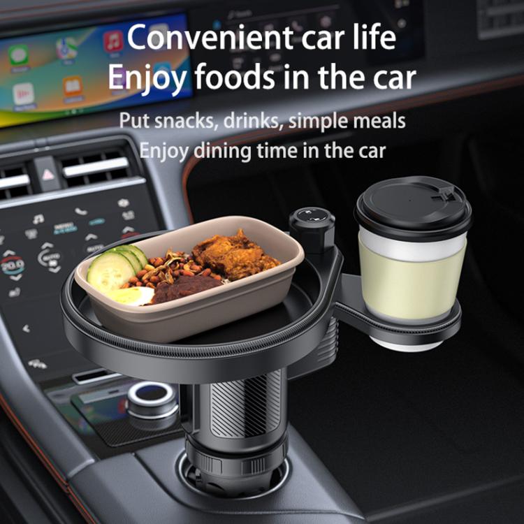 Yesido C180 3 in 1 Car Multi-function Tray Water Cup Holder - Black