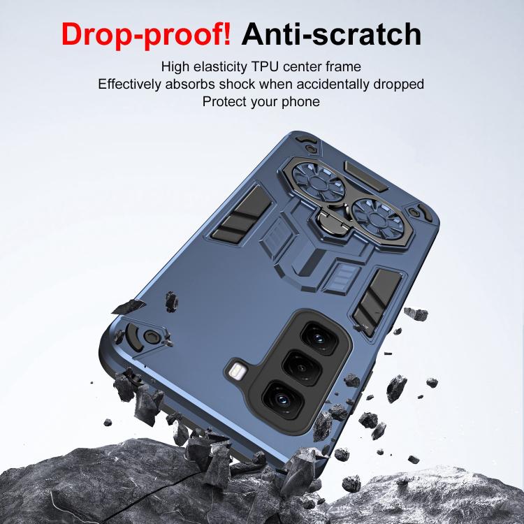 For Infinix Hot 50 Pro+ 4G Double-Ring Holder PC Hybrid TPU Phone Case