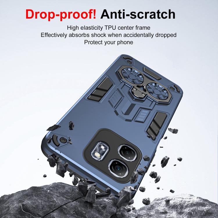 For Infinix Hot 50i / Smart 9 Double-Ring Holder PC Hybrid TPU Phone Case