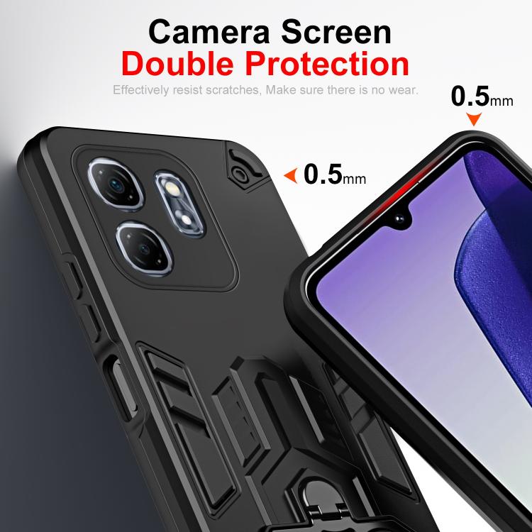 For Infinix Hot 50i / Smart 9 Double-Ring Holder PC Hybrid TPU Phone Case