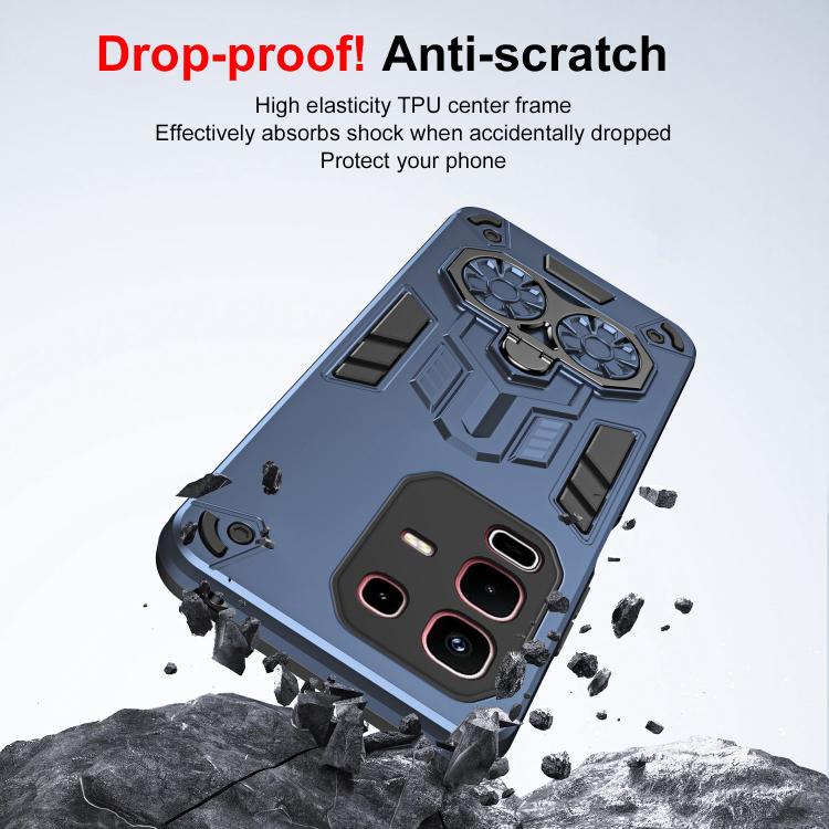 For Infinix Note 50s Double-Ring Holder PC Hybrid TPU Phone Case