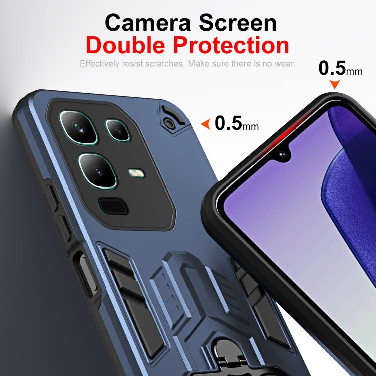 For Infinix Note 50x Double-Ring Holder PC Hybrid TPU Phone Case
