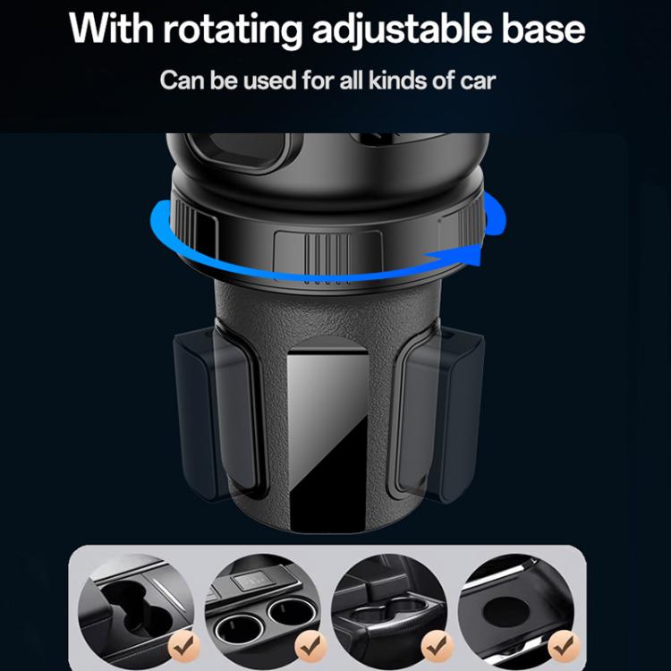 Yesido C273 2 in 1 Car Water Cup Phone Holder - Black