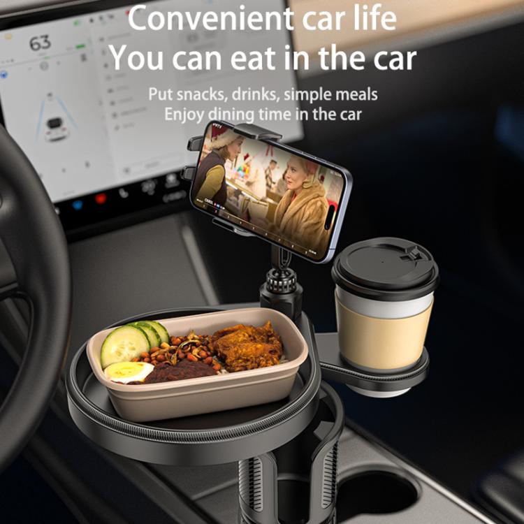 Yesido C274 4 in 1 Car Multi-function Tray Water Cup Phone Holder - Black