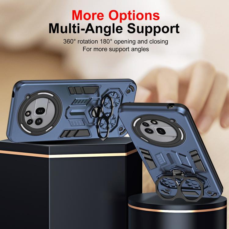 For Nothing Phone 3a Pro Double-Ring Holder PC Hybrid TPU Phone Case