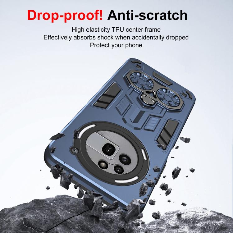 For Nothing Phone 3a Pro Double-Ring Holder PC Hybrid TPU Phone Case
