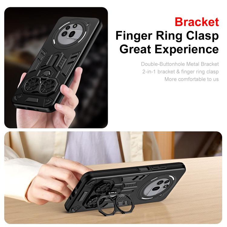 For Nothing Phone 3a Pro Double-Ring Holder PC Hybrid TPU Phone Case