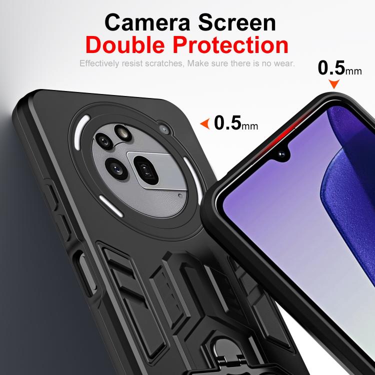 For Nothing Phone 3a Pro Double-Ring Holder PC Hybrid TPU Phone Case