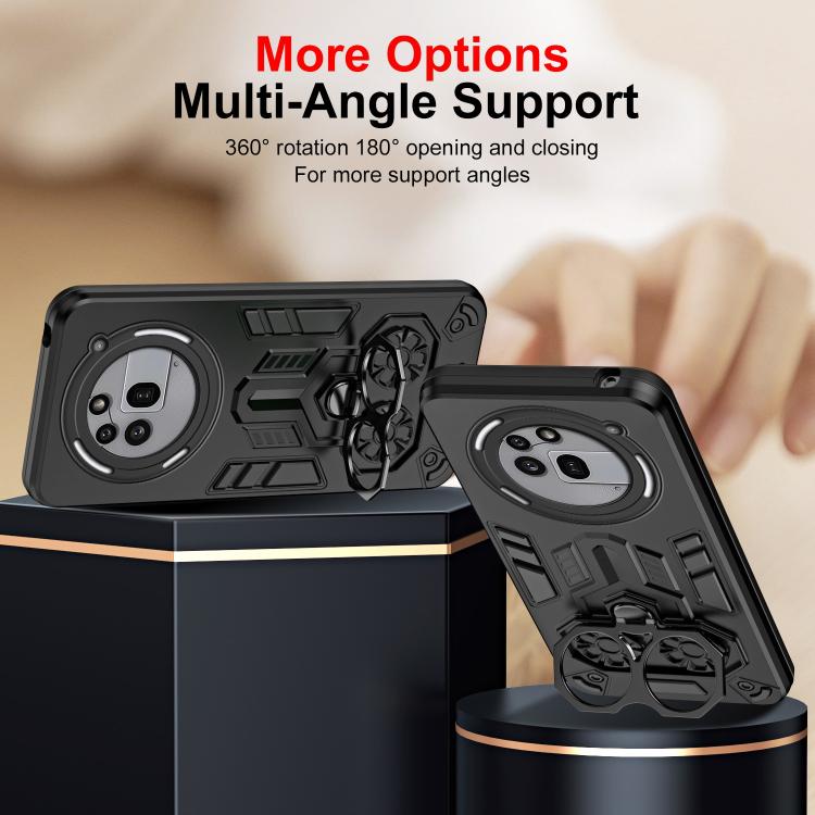 For Nothing Phone 3a Pro Double-Ring Holder PC Hybrid TPU Phone Case