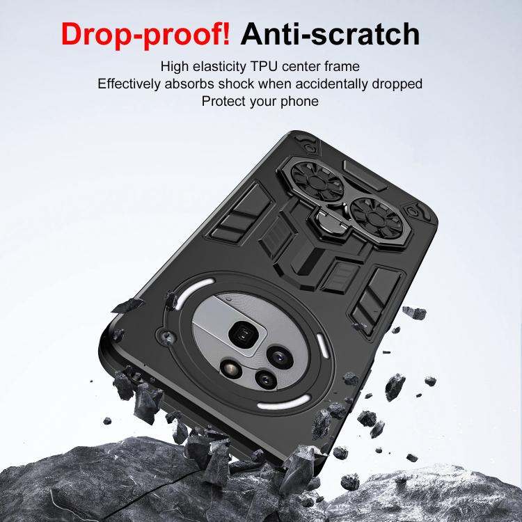 For Nothing Phone 3a Pro Double-Ring Holder PC Hybrid TPU Phone Case