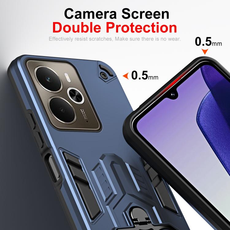 For Realme 14 / P3 / Neo7x Double-Ring Holder PC Hybrid TPU Phone Case