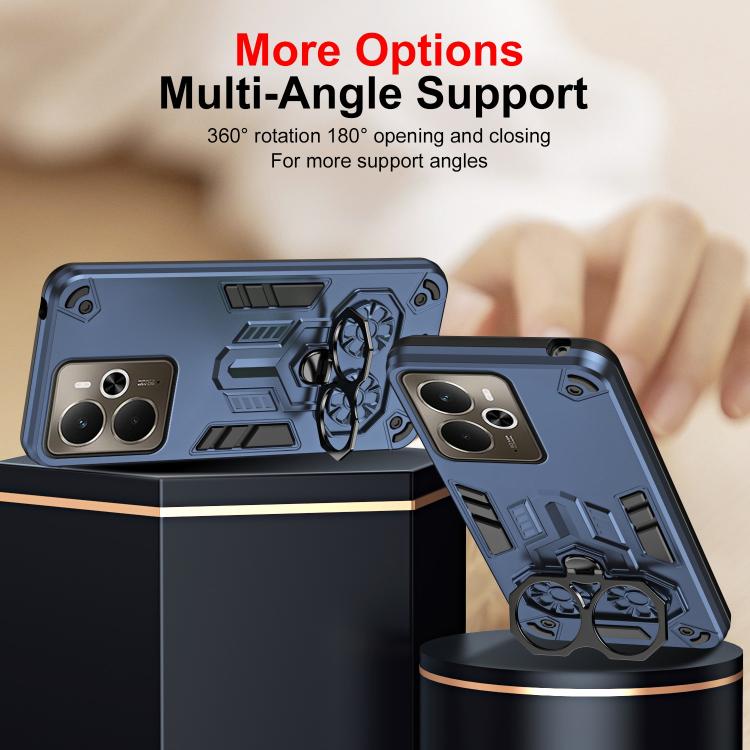 For Realme 14 / P3 / Neo7x Double-Ring Holder PC Hybrid TPU Phone Case