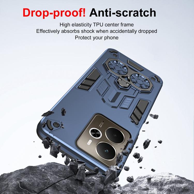 For Realme 14 / P3 / Neo7x Double-Ring Holder PC Hybrid TPU Phone Case