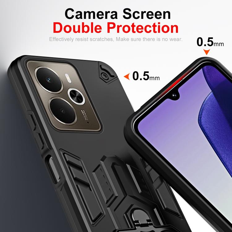 For Realme 14 / P3 / Neo7x Double-Ring Holder PC Hybrid TPU Phone Case